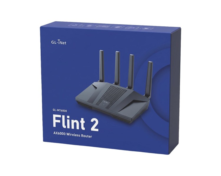 WiFi 6 маршрутизатор GL.iNet Flint 2 (GL-MT6000-EU) 2.5G дводіапазонний
