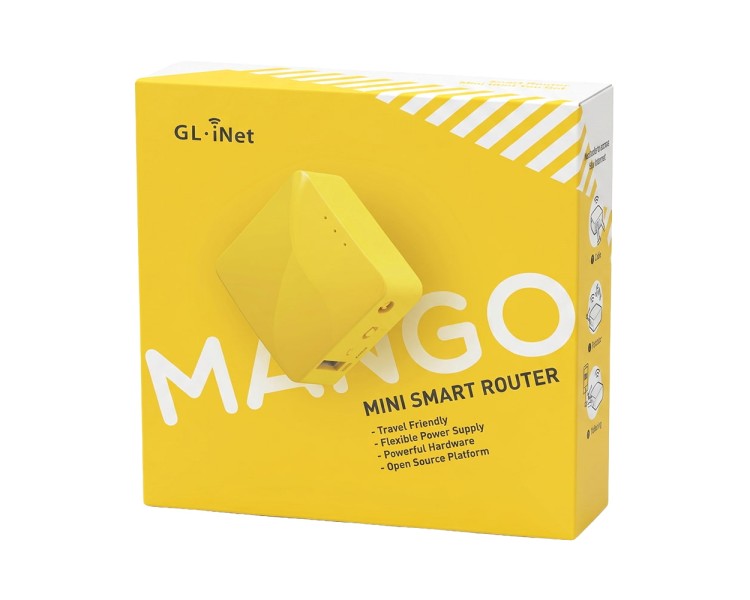 WiFi маршрутизатор GL.iNet Mango (GL-MT300N-V2) портативний