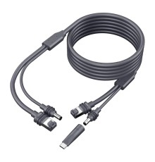 Кабель живлення та передачі даних 2 в 1 DC+Ethernet для Starlink Mini з перехідником Type-C 23м
