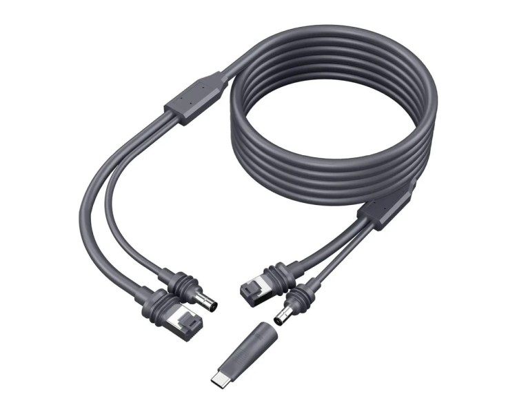 Кабель живлення та передачі даних 2 в 1 DC+Ethernet для Starlink Mini з перехідником Type-C 23м