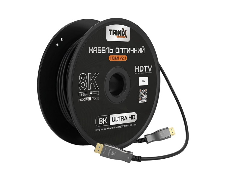 Кабель HDMI V2.1 оптичний 25м Trinix (AOC-HDMI8k-25m)