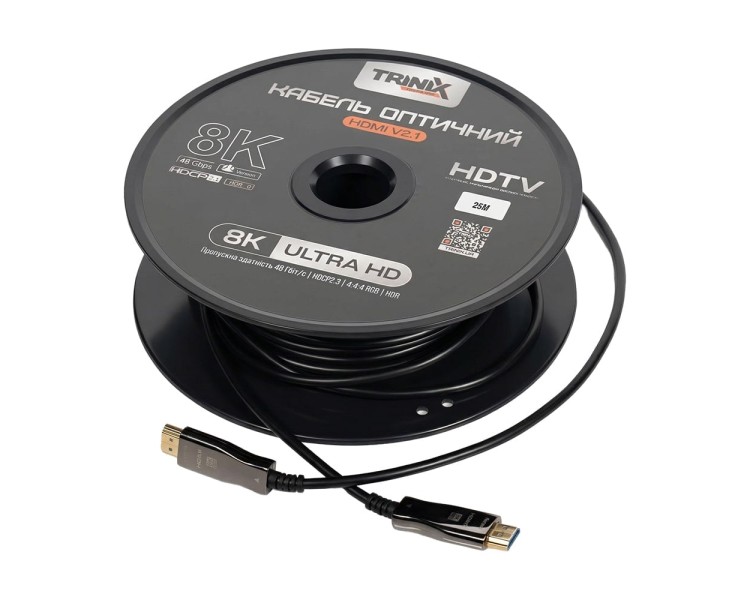 Кабель HDMI V2.1 оптичний 25м Trinix (AOC-HDMI8k-25m)