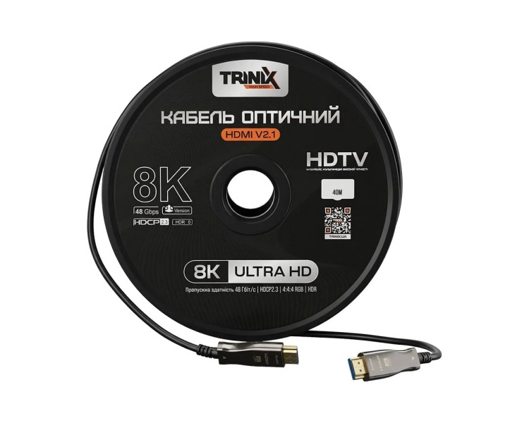 Кабель HDMI V2.1 оптичний 40м Trinix (AOC-HDMI8k-40m)
