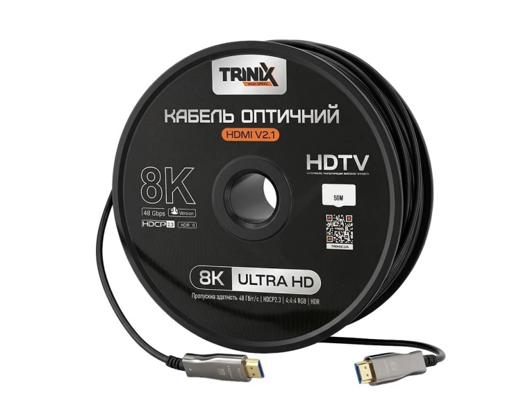 Кабель HDMI V2.1 оптичний 50м Trinix (AOC-HDMI8k-50m)