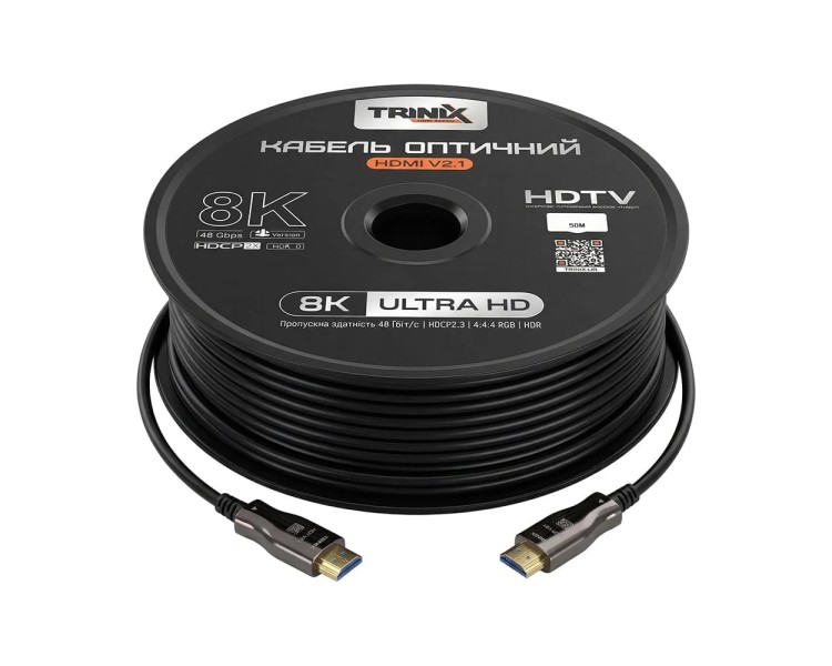 Кабель HDMI V2.1 оптичний 50м Trinix (AOC-HDMI8k-50m)