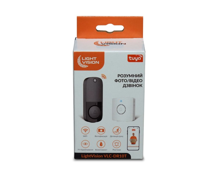 Дверний WiFi дзвінок Light Vision VLC-DR10T(Tuya) White з ІЧ-датчиком руху