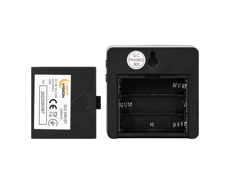 Дверний WiFi дзвінок Light Vision VLC-DR10T(Tuya) Black з ІЧ-датчиком руху