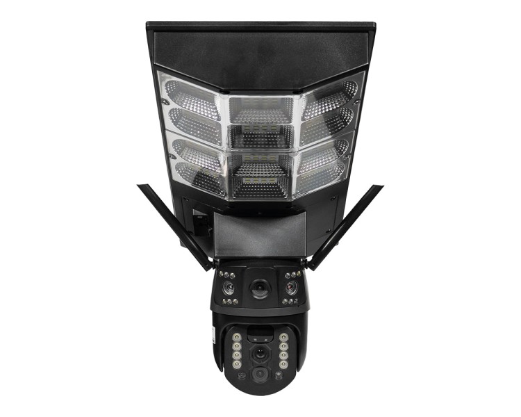 IP PTZ-відеокамера автономна з 4G, прожектором та сонячною панеллю 3Mp+3Mp+3Mp Light Vision VLC-1030IG10ZL/2C (Lamp+Solar) f=4mm, на акумуляторних батареях