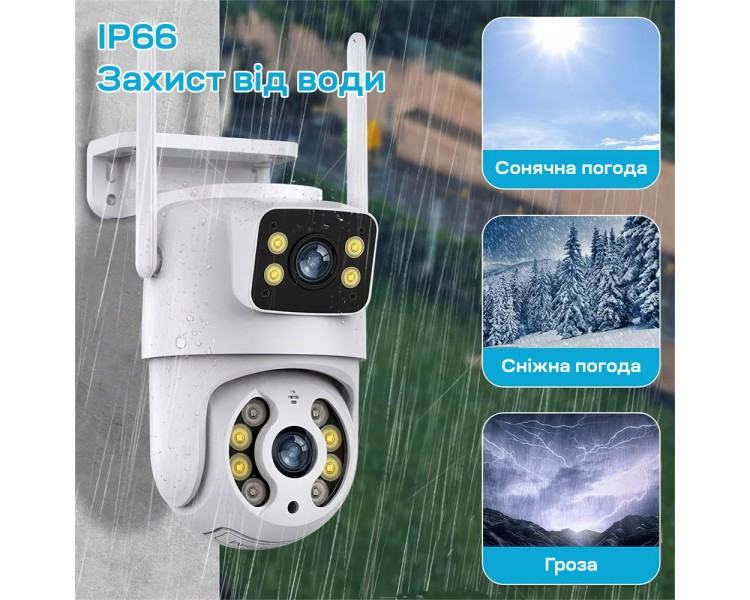 IP PTZ-відеокамера з WiFi 3Mp+3Mp Light Vision VLC-9130WI/2C (Tuya) f=3.6mm+3.6mm, ІЧ+LED-підсвічування, з мікрофоном