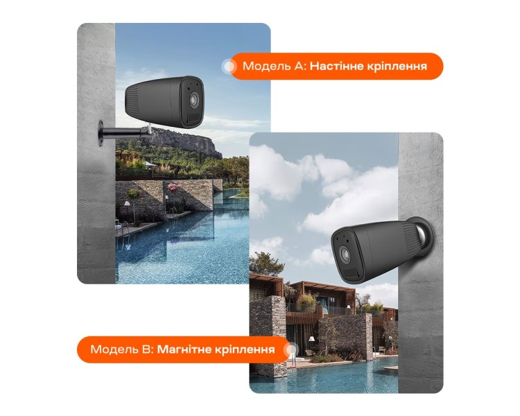 Автономна WiFi IP-відеокамера 2Mp Light Vision VLC-04IB Black з підтримкою Tuya, f=3.6mm, на акумуляторних батареях