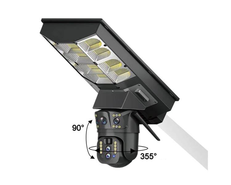 IP PTZ-відеокамера автономна з WiFi, прожектором та сонячною панеллю 3Mp+3Mp+3Mp Light Vision VLC-1030WIA10ZL/2C (Lamp+Solar) f=4mm, на акумуляторних батареях