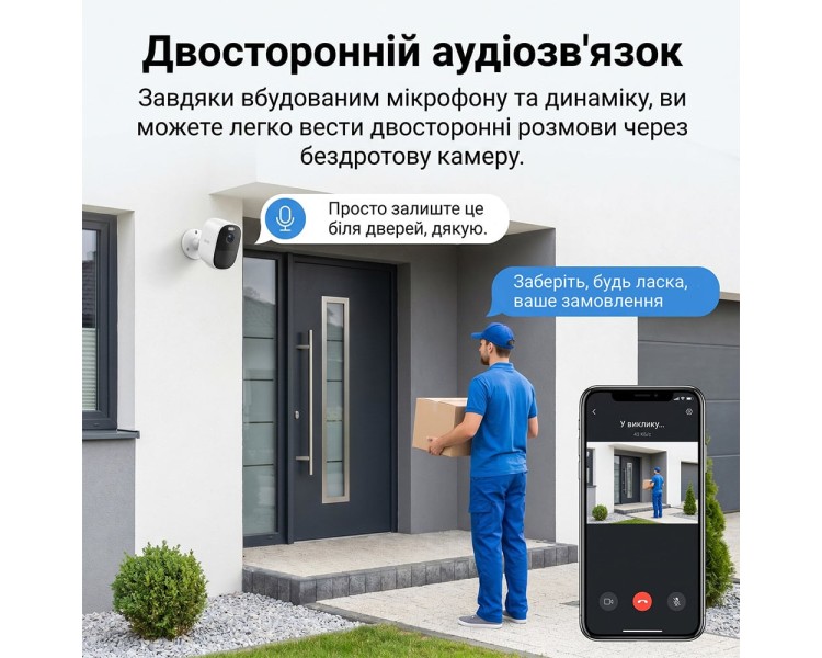 Автономна WiFi 2.4/5GHz IP-відеокамера з сонячною панеллю 5Mp Light Vision VLC-05IB-Solar (Tuya) White, f=2.8mm, на акумуляторних батареях 6000mAh