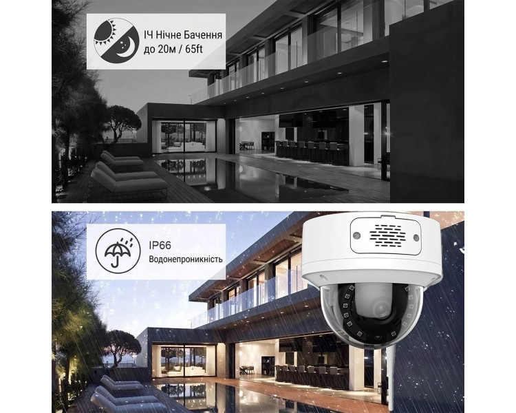 IP-відеокамера з WiFi 8Mp Light Vision VLC-6308DWI(ICSee) f=3.6mm, ІЧ+LED-підсвічування, з мікрофоном