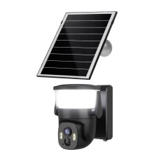 IP PTZ-відеокамера автономна з WiFi, прожектором та сонячною панеллю 3Mp Light Vision VLC-6103WLS Black (Lamp+Solar) (CareCam Pro) f=3.6mm, на акумуляторних батареях