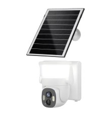 IP PTZ-відеокамера автономна з WiFi, прожектором та сонячною панеллю 3Mp Light Vision VLC-6103WLS White (Lamp+Solar) (CareCam Pro) f=3.6mm, на акумуляторних батареях