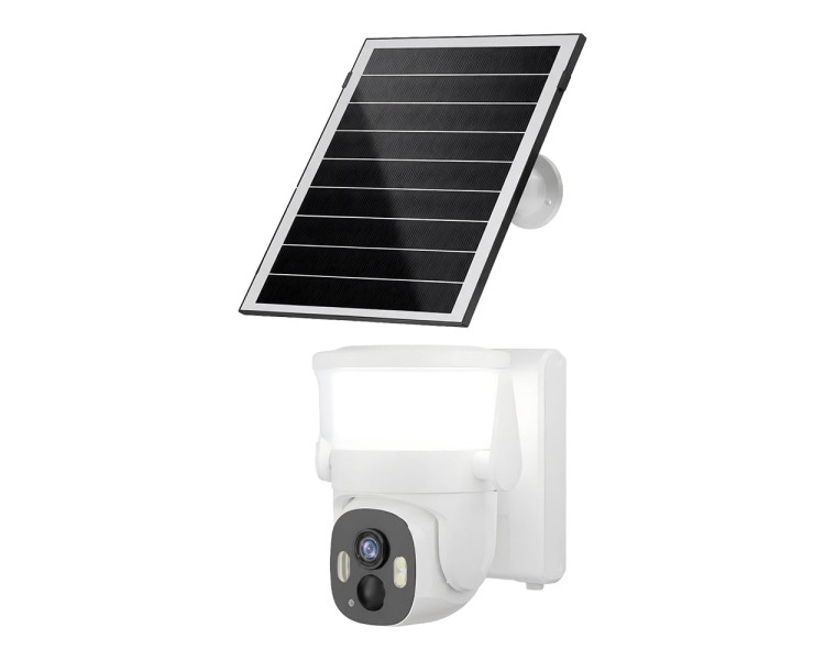 IP PTZ-відеокамера автономна з WiFi, прожектором та сонячною панеллю 3Mp Light Vision VLC-6103WLS White (Lamp+Solar) (CareCam Pro) f=3.6mm, на акумуляторних батареях