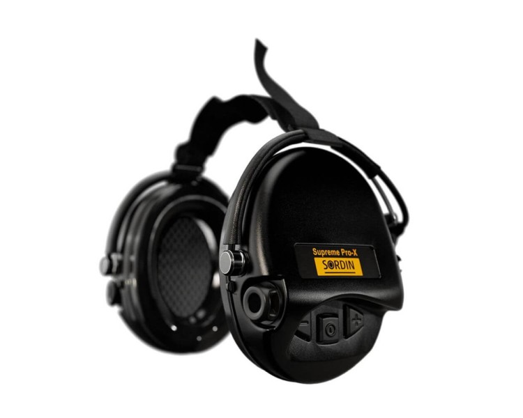Активні навушники для стрільби Sordin Supreme Pro Neckband Black із заднім тримачем під шолом