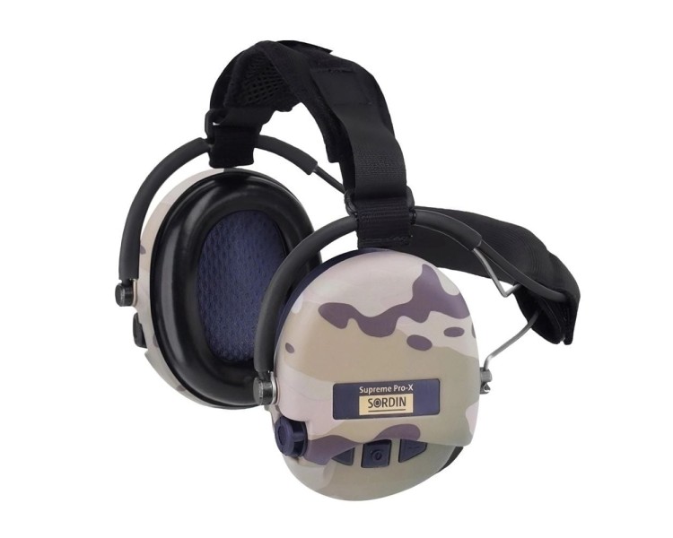 Активні захисні навушники Sordin Supreme Pro-X Neckband Multicam із заднім тримачем під шолом