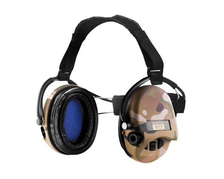 Активні захисні навушники Sordin Supreme Pro-X Neckband Multicam із заднім тримачем під шолом
