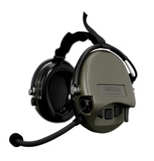 Активні навушники для стрільби Sordin Supreme Mil CC Neckband Green Nexus із заднім тримачем під шолом