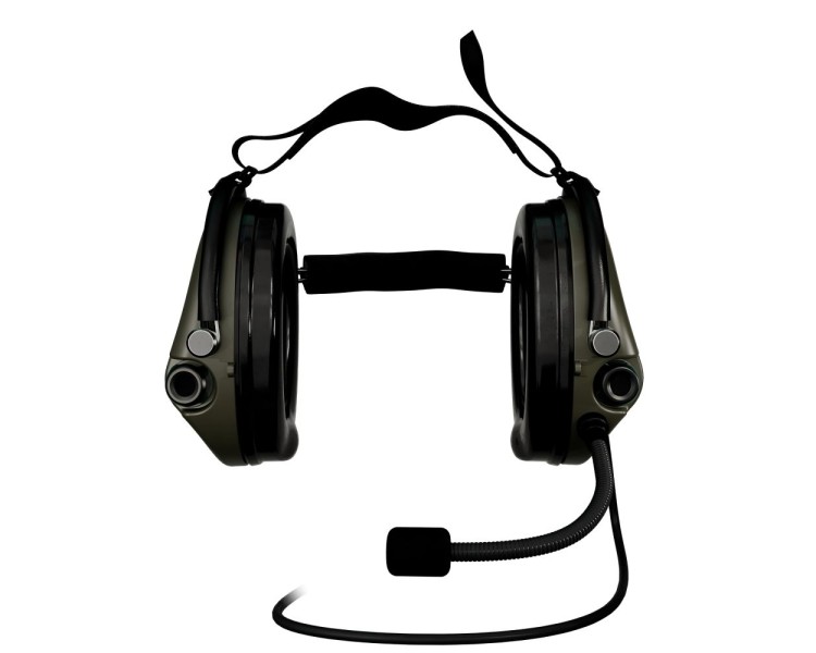 Активні навушники для стрільби Sordin Supreme Mil CC Neckband Green Nexus із заднім тримачем під шолом