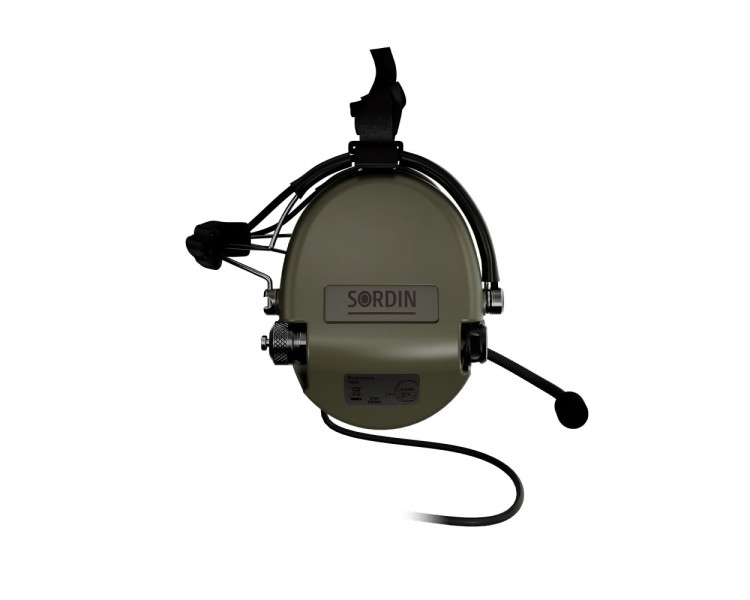 Активні навушники для стрільби Sordin Supreme Mil CC Neckband Green Nexus із заднім тримачем під шолом