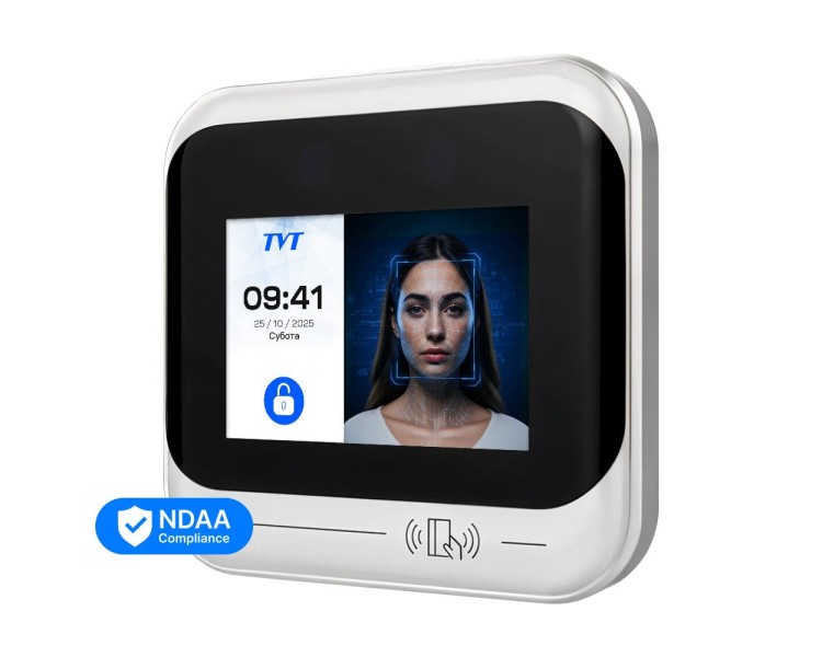 Біометричний термінал контролю доступу з WiFi 2Mp TVT TD-E2123-IC/PE/TP/WF з розпізнаванням облич і зчитувачем Mifare