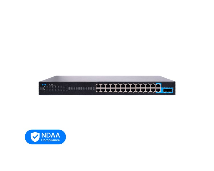 PoE-комутатор 28-портовий TVT TD-B2224S1-PGA з 24 портами PoE