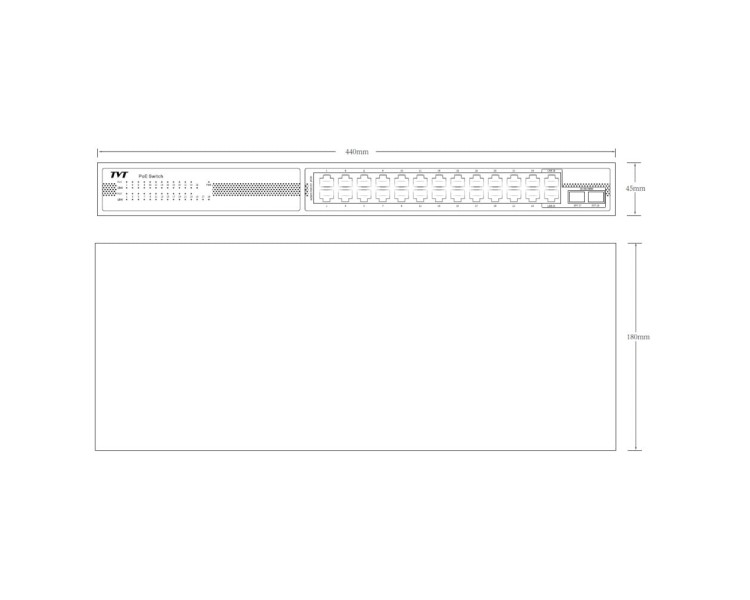 PoE-комутатор 28-портовий TVT TD-B2224S1-PGA з 24 портами PoE