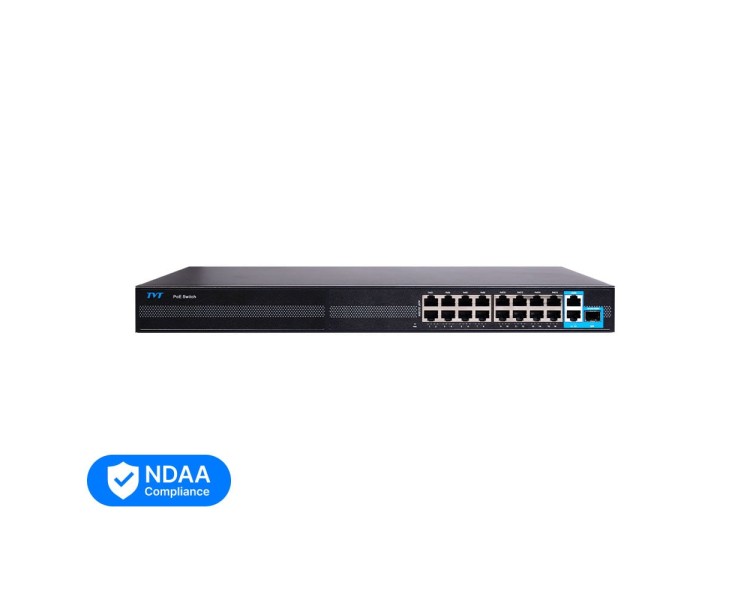 PoE-комутатор 19-портовий TVT TD-B2216S1-PGS з 16 портами PoE