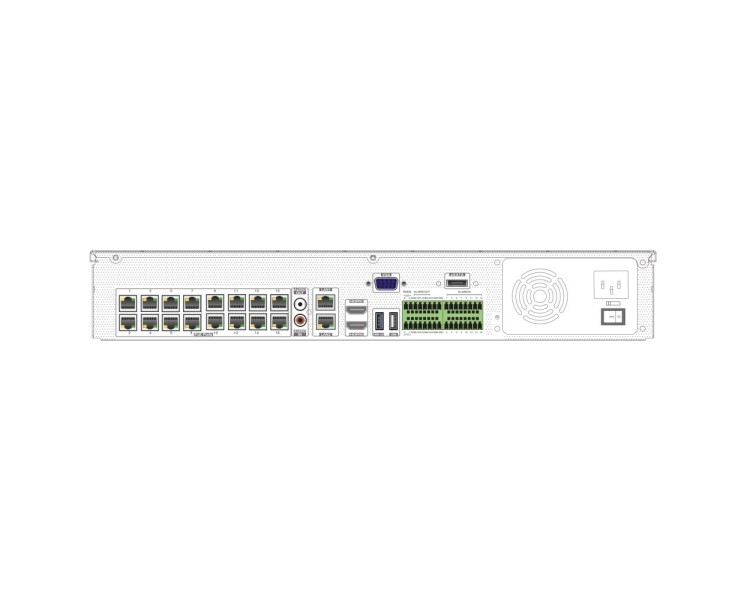IP-відеореєстратор 32-канальний 12Mp TVT TD-3332H4-16P-B2(320-256) з 16 портами PoE
