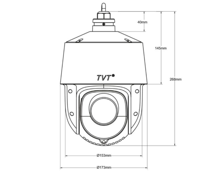 IP PTZ-відеокамера 4Mp TVT TD-8443IS2N(PE/25M/AR16) f=4.8-120mm 25x