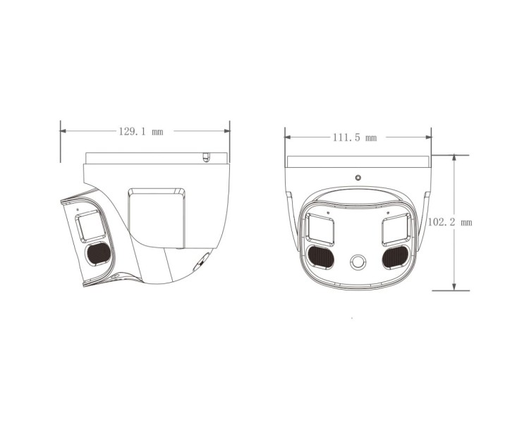 IP-відеокамера панорамна 4Mp*2 TVT TD-9585E3B-DP f=2.8mm, ІЧ+LED підсвічування, 2 мікрофони