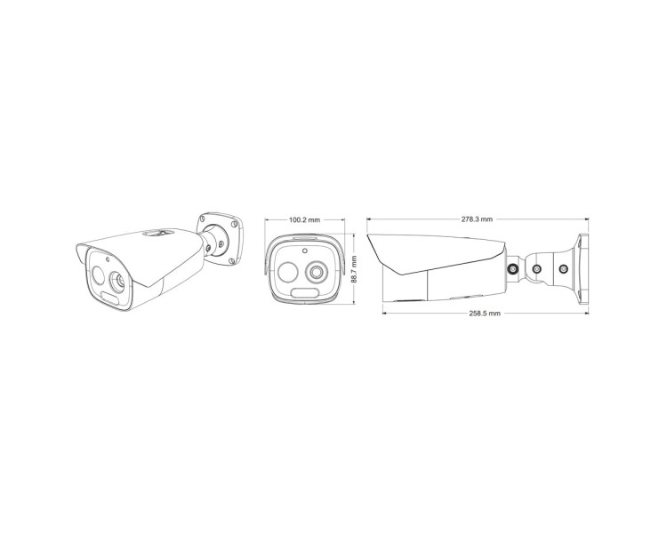 Тепловізійна IP-відеокамера TVT TD-5463E1-VT2(9/PE) Thermal 640*512 f=9.1mm Optical 5Mp f=4mm