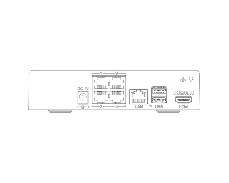 IP-відеореєстратор 4-канальний 8Mp TVT TD-3004H1-4P-A1L (40-64)  з 4 портами PoE