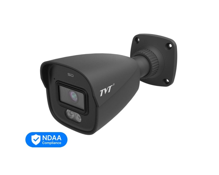 IP-відеокамера 4Mp TVT TD-9441S4L-A(D/PE/AW2) Black f=2.8mm, ІЧ+LED-підсвічування, з мікрофоном