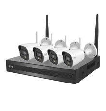 Комплект IP-відеонагляду з WiFi на 4 камери TVT TD-P0804W1-001: 4 циліндричні 4Mp WiFi IP-відеокамери + 8-канальний 8Mp WiFi IP-відеореєстратор