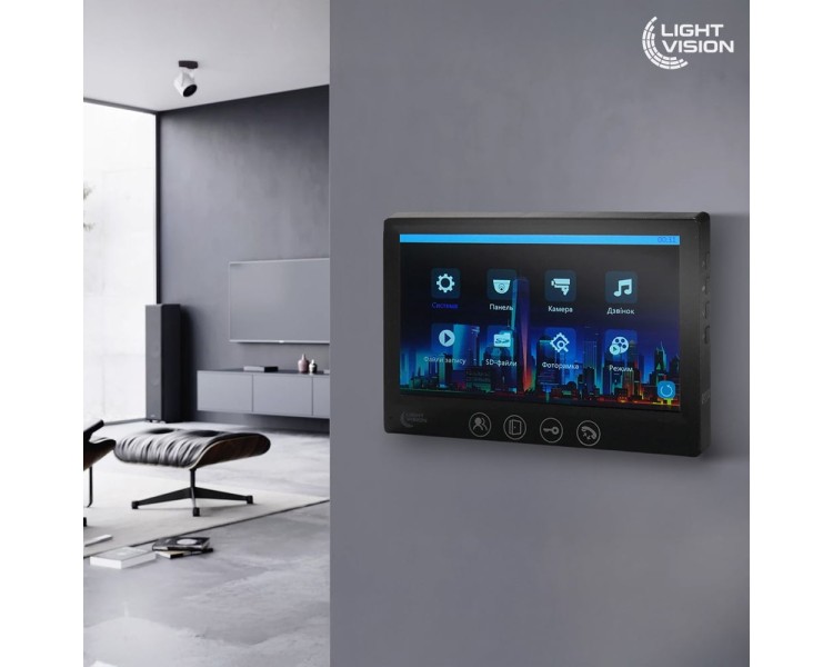 Відеодомофон 7" Light Vision AMSTERDAM FHD Black