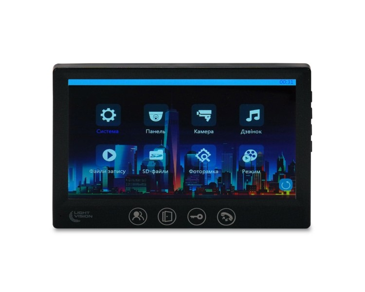 Відеодомофон 7" Light Vision AMSTERDAM FHD Black