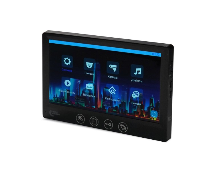Відеодомофон 7" Light Vision AMSTERDAM FHD Black