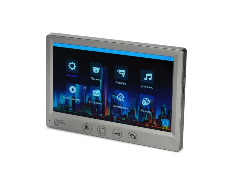 Відеодомофон 7" Light Vision AMSTERDAM FHD Grey