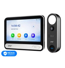Комплект IP-відеодомофона з WiFi TVT TE-KT6101-001 Black: відеодомофон 7" TD-E2137-PE/TP/WF, відеопанель 2Mp TD-E3110-IC/PE/WF, кутовий кронштейн, монтажна коробка з козирком