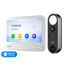 Комплект IP-відеодомофона з WiFi TVT TE-KT6101-001 White: відеодомофон 7" TD-E2137-PE/TP/WF, відеопанель 2Mp TD-E3110-IC/PE/WF, кутовий кронштейн, монтажна коробка з козирком