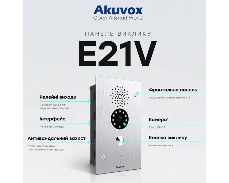 IP-відеопанель 2Mp Akuvox E21V SIP