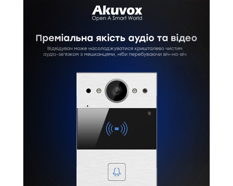 IP-відеопанель 2Mp Akuvox R20A SIP зі зчитувачем EM-Marine / Mifare / NFC