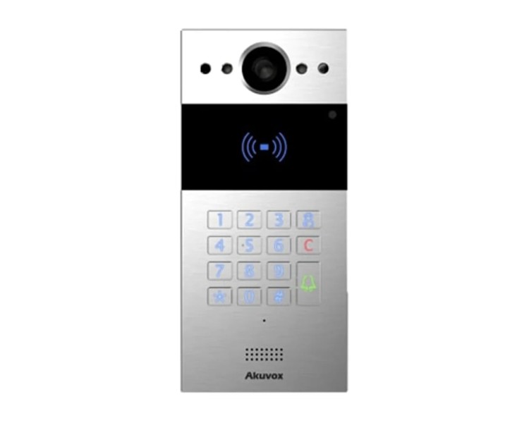 IP-відеопанель багатоабонентська 2Mp Akuvox R20K Silver зі зчитувачем EM-Marine / Mifare / NFC