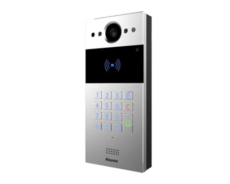 IP-відеопанель багатоабонентська 2Mp Akuvox R20K Silver зі зчитувачем EM-Marine / Mifare / NFC
