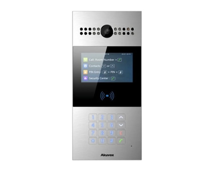 IP-відеопанель багатоабонентська 2Mp Akuvox R28A з екраном 4.3" та зчитувачем EM-Marine / Mifare / NFC