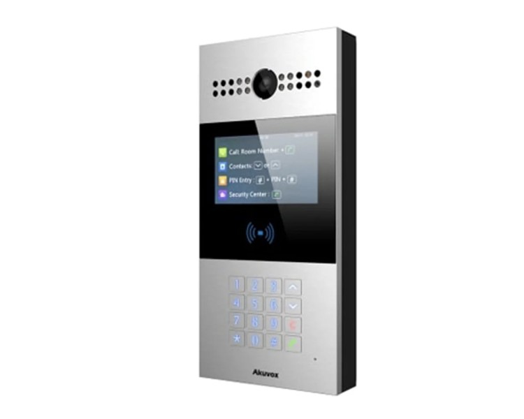 IP-відеопанель багатоабонентська 2Mp Akuvox R28A з екраном 4.3" та зчитувачем EM-Marine / Mifare / NFC