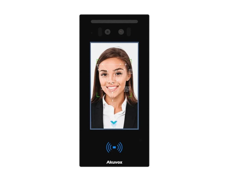 IP-відеопанель багатоабонентська 2Mp Akuvox E16C з екраном 5", розпізнаванням облич та зчитувачем Mifare / NFC / BLE / QR
